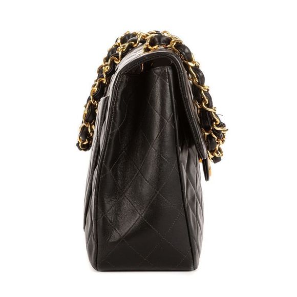 Chanel Maxi Jumbo Vintage Single Flap Black Smooth Scuff Zar A - Picture 5 of 10